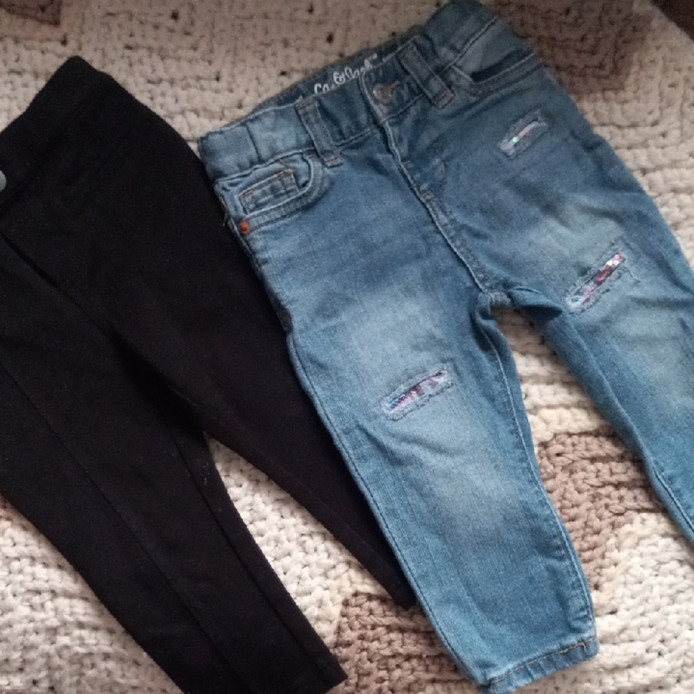 IC COLLECTION Kids Blue and Black Jeans Set